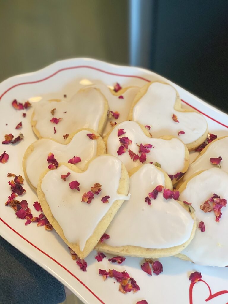 Lemon Rose Shortbread Cookies