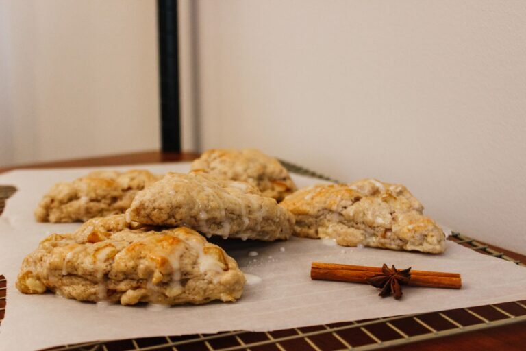 Pear Chai Spiced Scones With Spiced Pear Glaze
