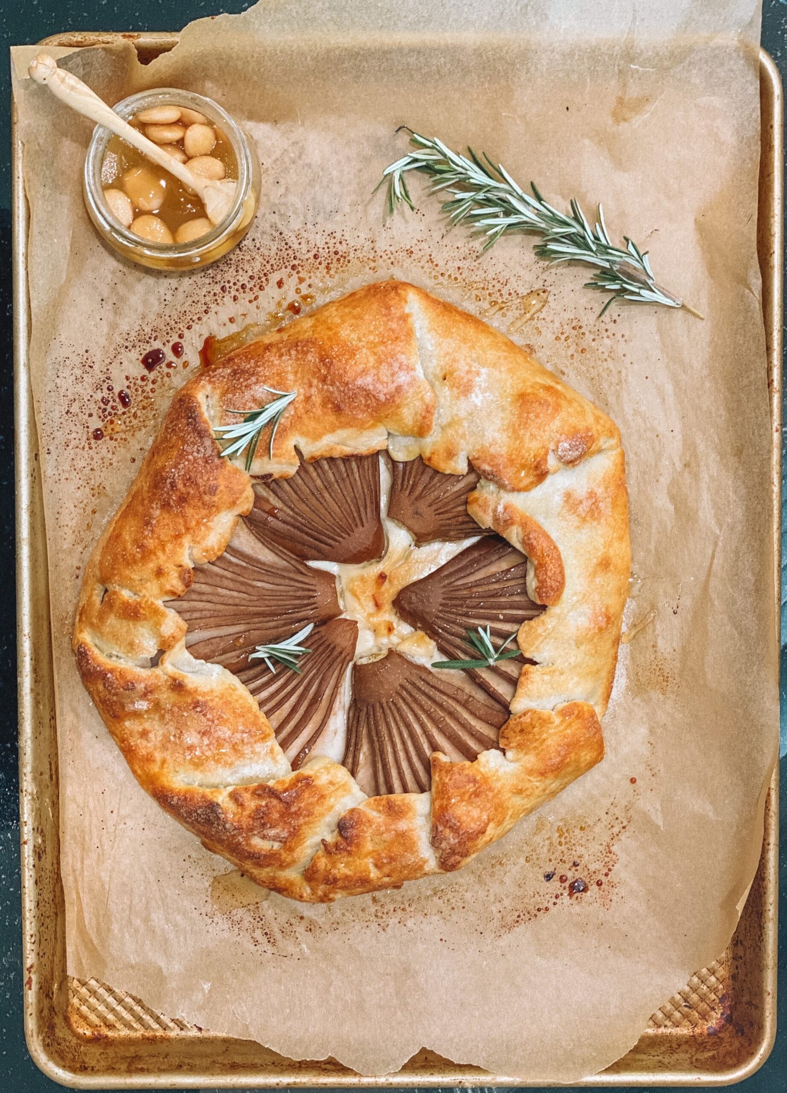 Pear and Honeyed Goat Cheese Galette