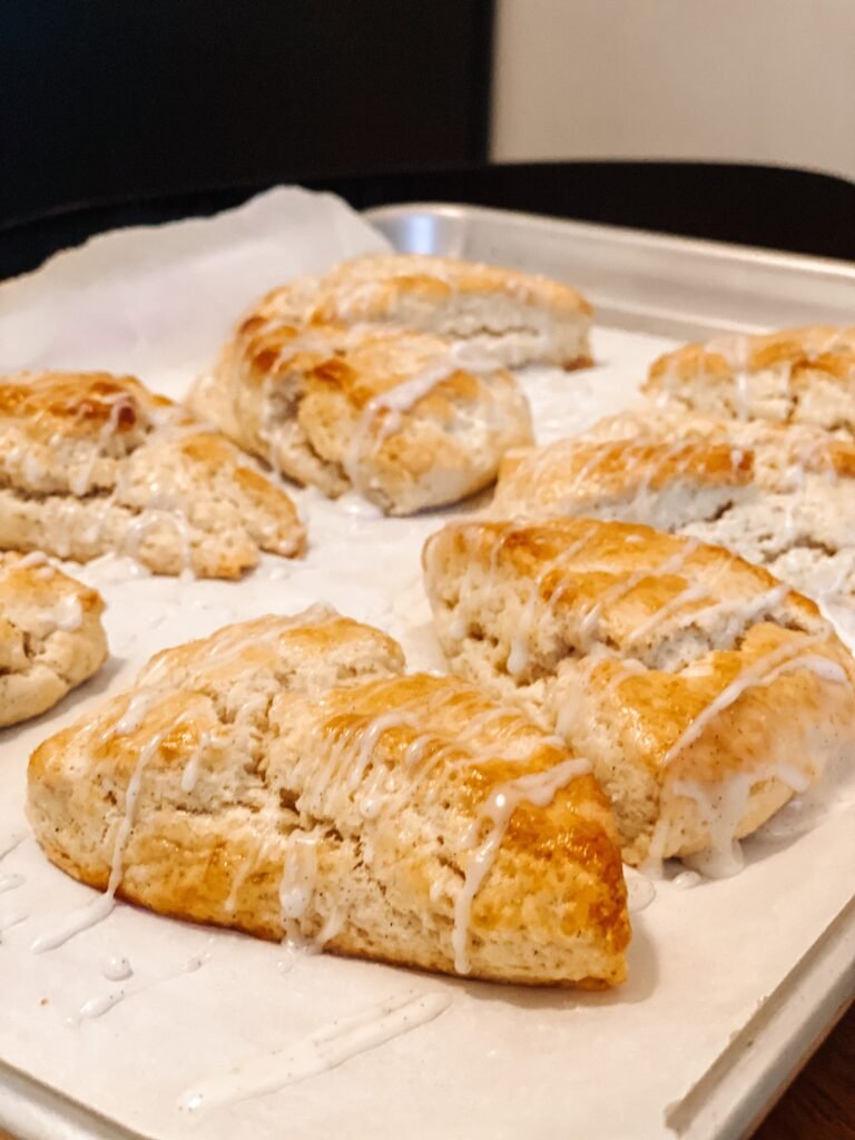 Vanilla Bean and Cardamom Scones with Vanilla Bean Glaze