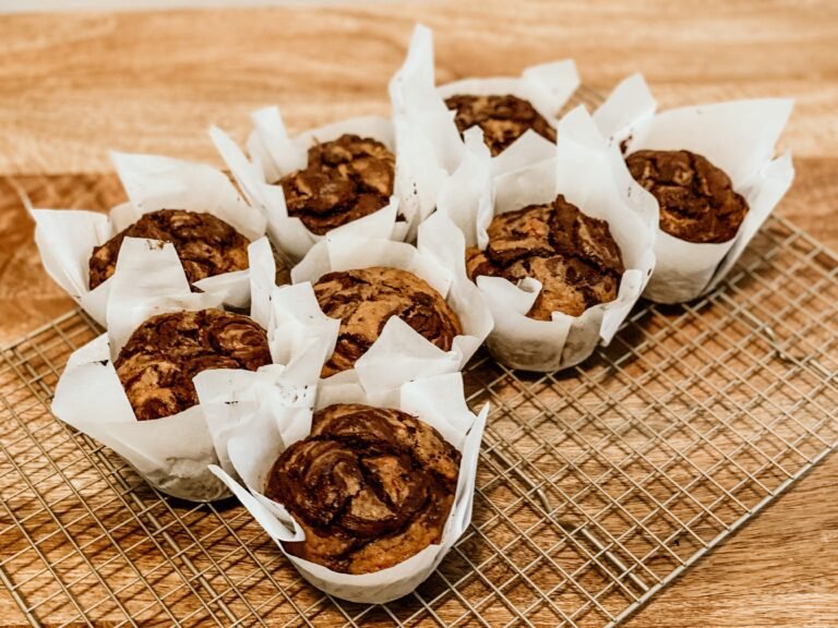 Banana Chocolate Espresso Swirl Muffins