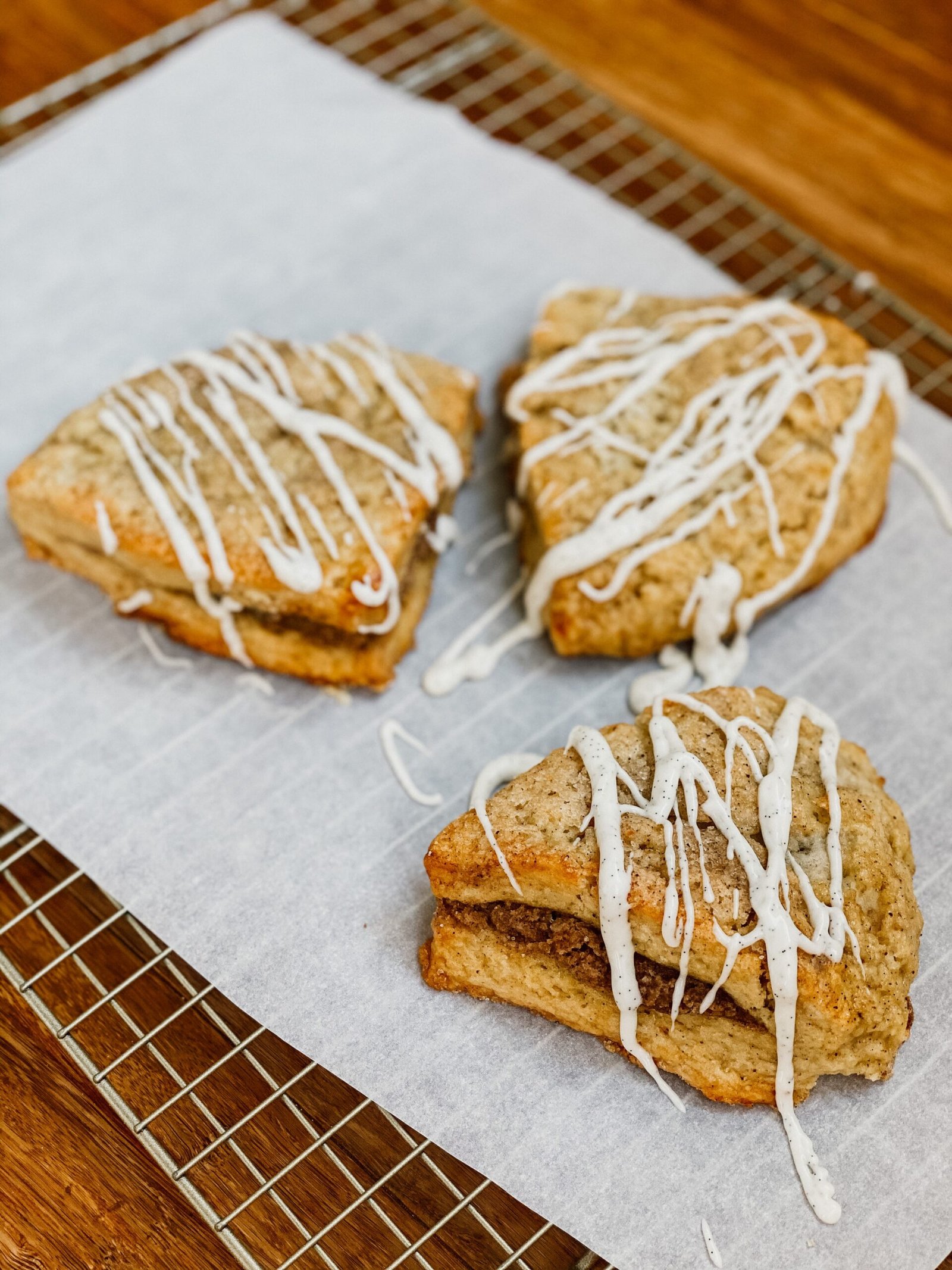Triple Vanilla Scones with Cinnamon Sugar Filling