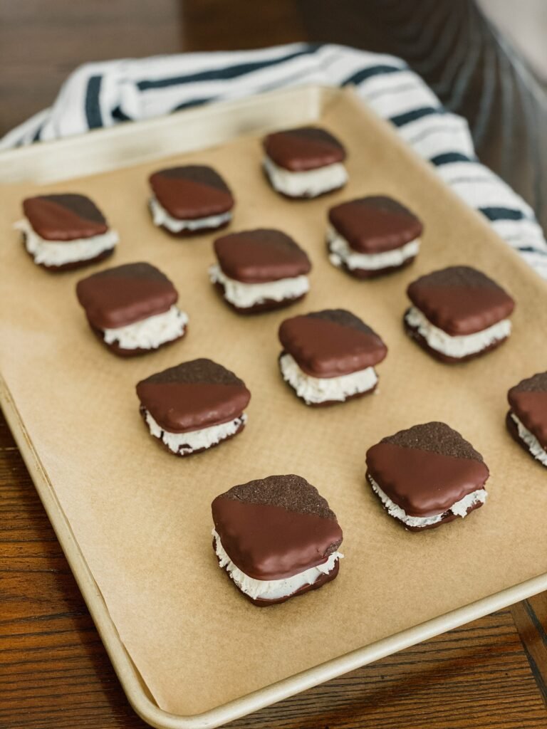Chocolate Halvah Sandwich Cookies with Cardamom buttercream