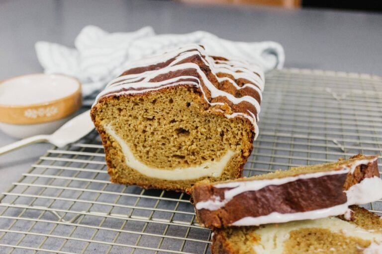 Pumpkin Spice Bread with Cream Cheese Swirl