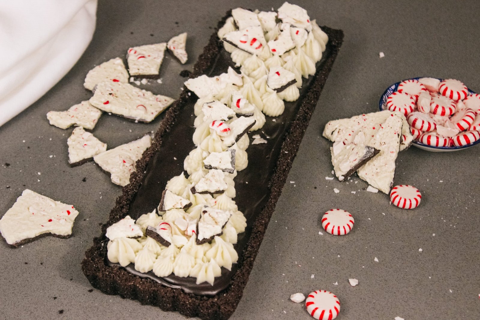 Triple Chocolate Peppermint Tart