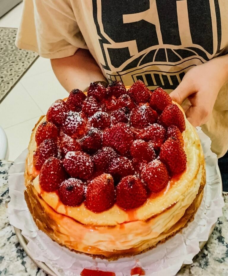 Roasted Strawberry & Lime Cheesecake