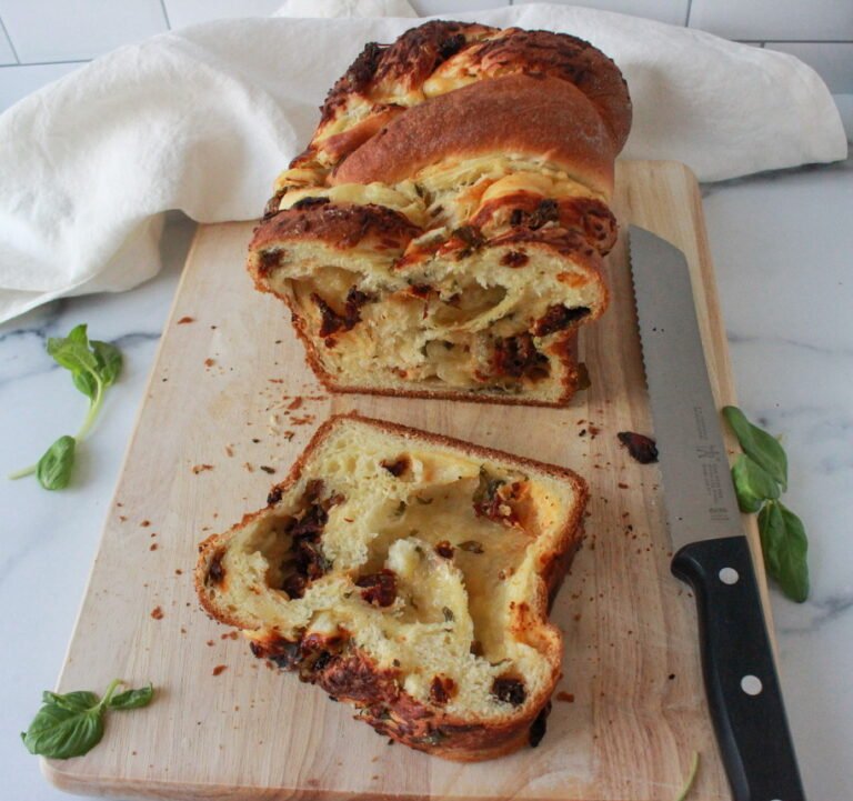 Cheesy Babka with Sun-Dried Tomatoes